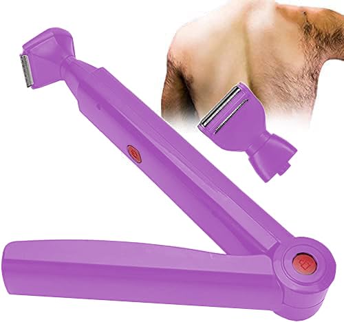 Rasoir Électrique pour le Dos Hommes, USB Épilation du Dos de Corps Indolore Pliable avec 2 Têtes de Rasage et Poignée Antidérapante Convient Pour Homme Corps ni Impasses L'épilation