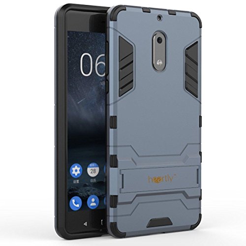 Aarnik Graphic Designed Kick Stand Version 3.0 Hard Dual Rugged Armor Hybrid Bumper Back Case Cover for Nokia 6 - Blue