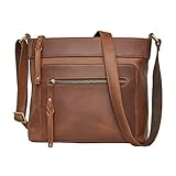 Lady Conceal Delaney Concealed Carry Crossbody Purse Leather Handbag with Locking Gun Compartment and Adjustable Strap (Dark Brown)