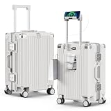 TIYFIY 28 Inch Carry On Luggage with Cup Holder & USB Port, Large PC Hardshell Suitcase for Business & Weekend Travel, Zipperless Aluminum Frame, TSA Lock & 360° Wheels