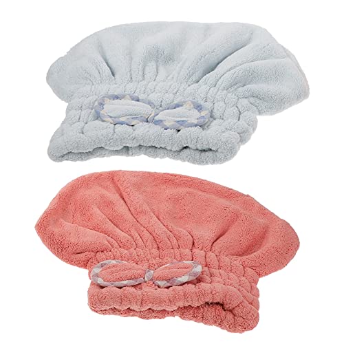 Anneome 2Pcs Absorbent Hair Drying Towels for Women Soft Hair Drying Caps Quick Dry Hair Wraps for Shower Comfortable Hair Towel Hats Lovely Colors