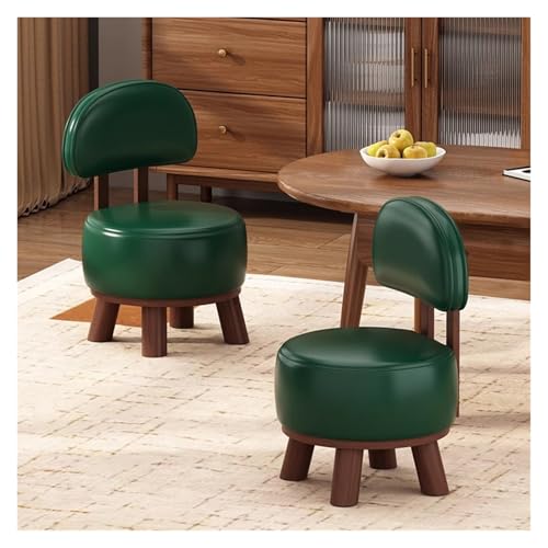 WIGSELBL Reposapiés otomano, reposapiés de madera maciza con asiento acolchado suave, reposapiés redondo moderno otomano, rotación de 360 grados, taburete pequeño de 13 pulgadas para sala de estar (2