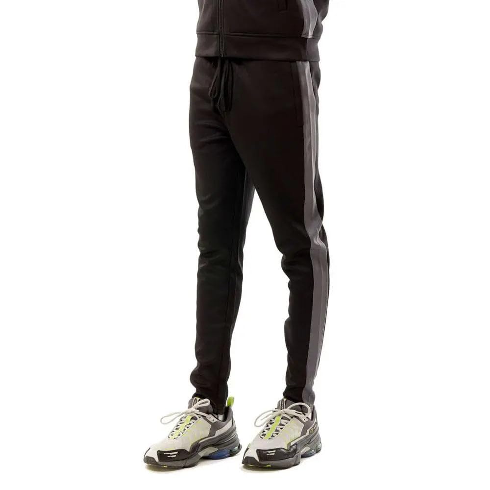 Rebel Minds Men Track Pants - Stylish Men's Sweatpants, Joggers for Men, Athletic and Casual Wear, with Pockets Black Charcoal
