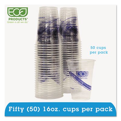 BlueStripe 25% Recycled Content Cold Cups Convenience Pack, 16 oz, 50/Pack (1 Pack)