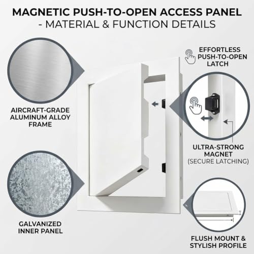 Panel de acceso de aluminio negro 20x30cm con trampilla pladur empotrada para inspección de techos 3