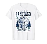 Viaje del Camino de Santiago Compostela, Experiencia Espiritual Camiseta, Hombre, Blanco, L