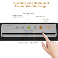 Updated Vacuum Sealer Machine 2025, MEGAWISE Food Sealer w/Starter Kit, Dry & Moist Food Modes, Compact Design with 10 Vacuum Bags & Built-in Cutter (Grey) — image 6
