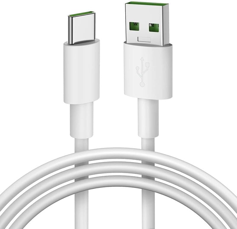 80W Type-C USB Cable for Realme U2 / U 2 Charging Cable Original Like Fast Charger Cable | Dash Warp Dart Flash Super Vooc Data Cable (7.3 Amp, 1 Meter, TCWT50C, White)
