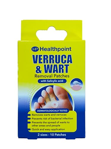 Healthpoint Verruca and Wart Removal Patches 10 Patches in 2 Sizes Dermatologically Tested Prevents Risk of Bacterial Infection for Hands and Feet Prevents The Spread of Warts