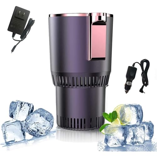 LUCKADD ポータブル急速冷却カップ ドリンクホルダー 車載冷熱カップ 保温 保冷 -3℃〜65℃ 二重構造 急速冷凍カップクーラー ドリンククーラー 小型 保冷器 車載12V LED温度表示 タッチボタン 飲料冷却器 ビール 日本酒 コーヒー 炭酸飲