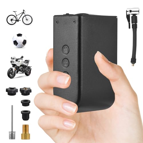 SIBOMTEX HT09 - Mini bomba eléctrica A preestablecida con 3 presiones para bolas, bicicletas, motocicletas y vehículos eléctricos, 20 lmin, flujo máximo, bomba multifuncional para bicicleta, bomba de