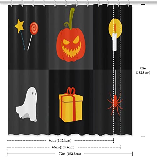 Rideau de douche Halloween citrouille haute qualité texturée de 182 cm - 7