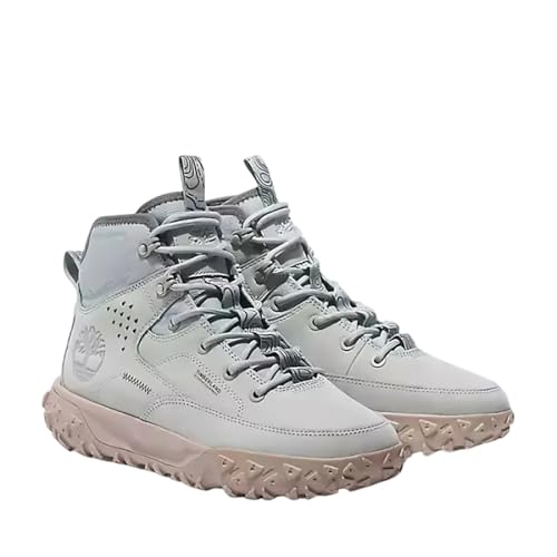 Timberland Men's GreenStride Motion 6 Mid Leather Hiking Boot, Light Grey Nubuck, 7