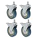 ULTECHNOVO Ruote Girevoli 4 Pezzi Ruote Industriali Pesanti Ruote Piastra Superiore a 360 Gradi con Freno per Mobili Carrello Sedia