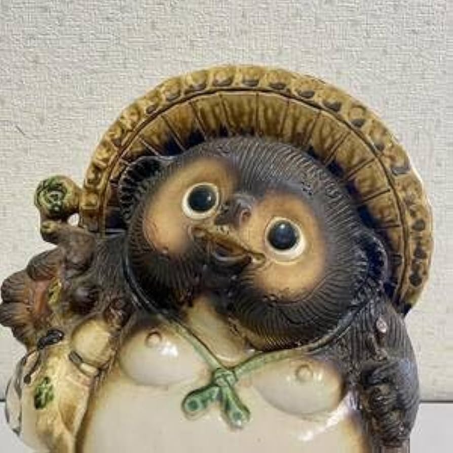 展示品◆信楽焼　狸さん 置物　2体セット◆大　高さ47㎝・小　高さ34㎝　① 展示品◇信楽焼 狸さん 置物 2体セット◇大 高さ47㎝・小 高さ34