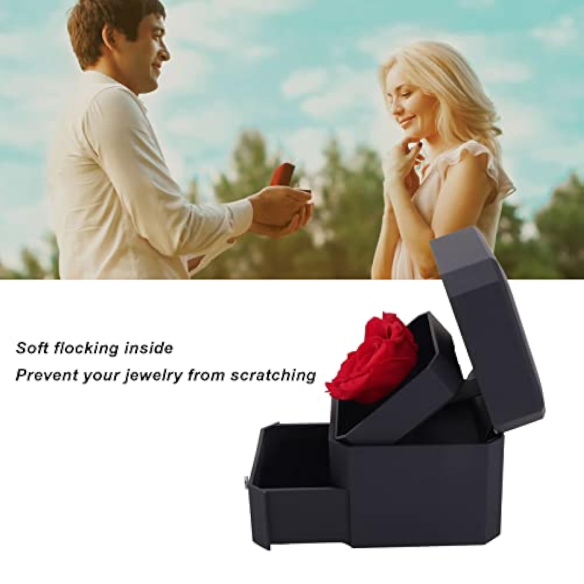 Eternal Rose Gift Box with Red Roses for Engagement