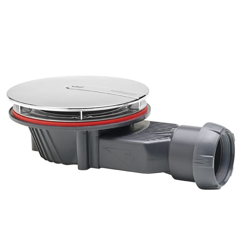 Bonde de douche extraplate 90mm dôme ABS chromé SLIM+