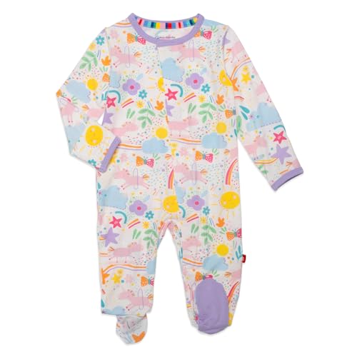 Image of Magnetic Me Girls Modal Magnetic Baby Footie Pajamas | Silky Soft Modal Fabric | Baby Sleepers Available Sizes PRE - 24M