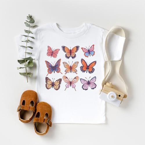 Butterfly Toddler Shirt - Cute Boho Fall Butterflies Shirt For Kids - Natural Toddler & Youth Tee2
