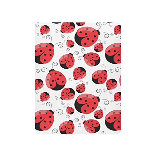 Image of Ladybug Ladybird Crib Sheets Soft Breathable Fitted Baby Playard Sheets Mattress Cover for Girl Boy, 39 inch x 27 inch x 5 inch
