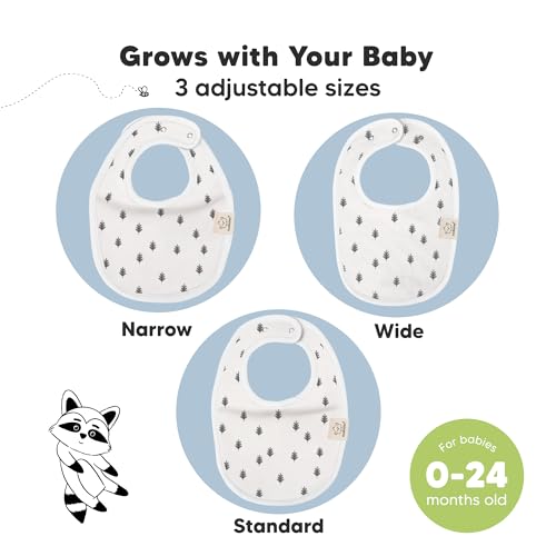 Image of 8-Pack Organic Baby Bibs for Boys, Girls - Soft Cotton Drooling and Teething Bibs for Baby Girl & Boy, Extra Absorbent, Easy to Clean & Put On for Toddler, Newborn, Infant 0-24 Months (Nordic)