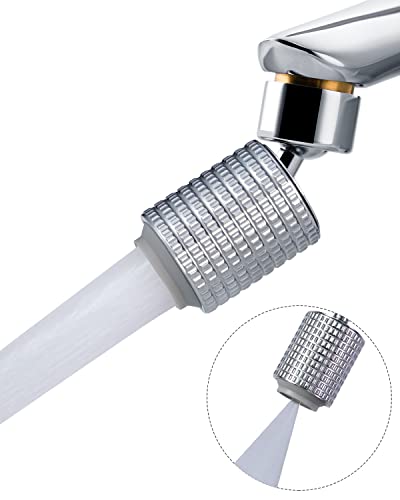 Hibbent Aérateur de Robinet de Cuisine, Design Spéciale avec Mode Aquablade, Tête 360°Pivotant à 2 Pulvérisation, Nettoie Évier de Cuisine en Simplicité, Filetage Femelle 22mm (FM22), Chrome Poli Cover