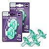 Philips Avent Soothie 0-3 Months Orthodontic Baby Pacifiers, 100% Silicone Pacifiers, One Piece, BPA-Free, Green, 4 Pack, Model SCF190/41