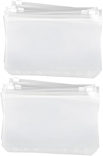 VILLCASE 60 Peças Saco De Armazenamento De Arquivo Fichário Transparente Saco De Documentos Fichário Com Zíper Envelopes De Plástico Com Zíper Documento Saco De Plástico Transparente