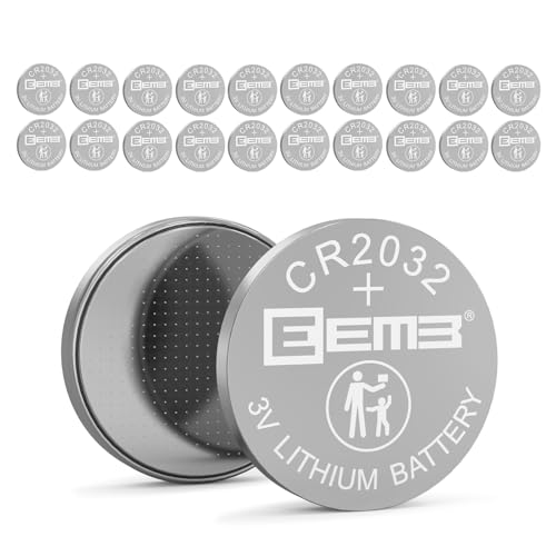 EEMB 20 Paquete CR2032 Batería 3V Batería de Litio Batería de Monedas de Botón Batería ECR2032 DL2032 LM2032 Adecuado para Control Remoto, Relojes, Calculadoras, Timbres, Equipos MéDicos, Llaveros