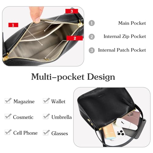 Bolso de mano para mujer de cuero PU Corios gris miniatura 4