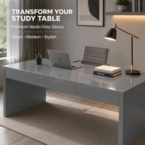 Image of WISDOM Nado Grey Glossy Self Adhesive Wallpaper for Furniture & Cabinets Waterproof, Easy to Clean Peel and Stick Vinyl Film Kitchen Cabinet, Wardrobe, Shelf & Home Decor Makeover (20x96 in)