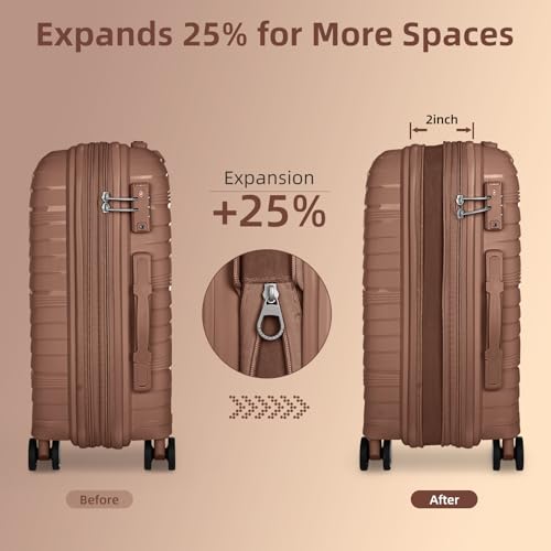 Image of LARVENDER Carry On Luggage 22x14x9 Airline Approved, Suitcases with Wheels