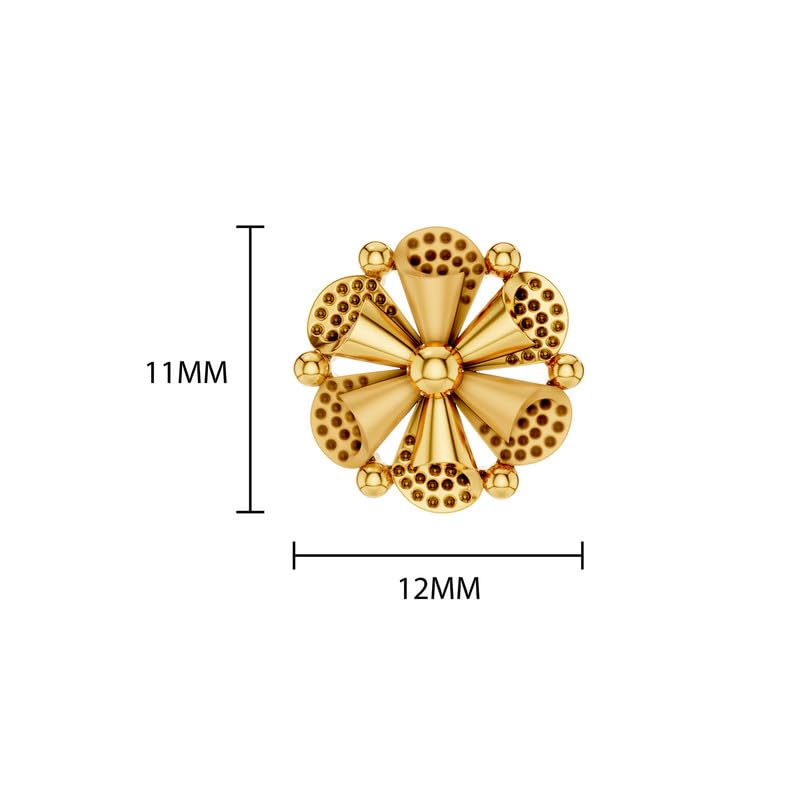 Image of Kisna 14 /18 /9 KT Enchanting Floral Yellow Gold Earring For Women