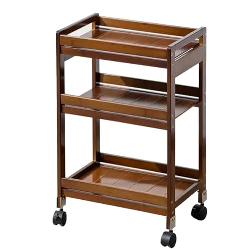 Chariot de rangement à roulettes en bois pour gagner de la place chez soi