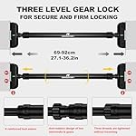 RHINOSPORT Door Pull Up Bar Doorway No-Screw from 69-92 cm (27.1in-36.2in) Workout Equipment for Home Gym Upper Body Workout Non-slip 2x EXTRA Foam Padding for Ultimate Door Frame Protection - Image 3