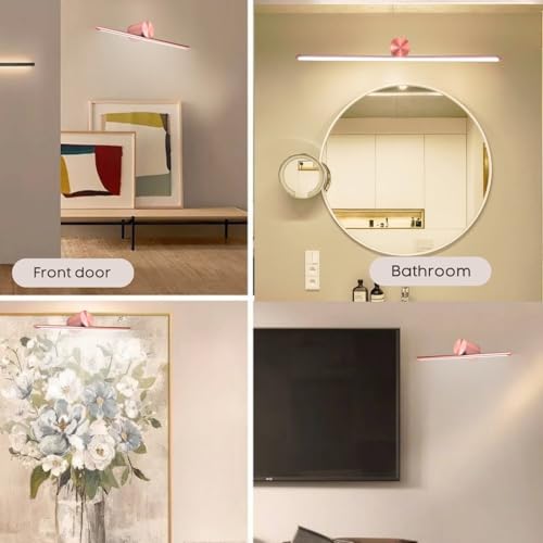 Image of One94Store LED Mirror Picture Wall Light 12W (50 cm) with 3 Color Modes (Cool, Warm, Natural White) - Modern Vanity Light in Rose Gold Finish, Mount Wall Lighting for Bathroom, Bedroom - Pack of 1