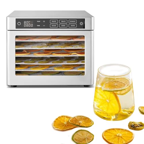 Deshidratador de Alimentos Bandejas de Acero Inoxidable Temporizador Ajustable Digita Deshidratador de (220v 8Trays)
