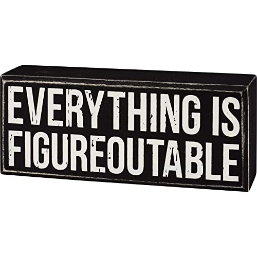 Primitives-by-Kathy-Everything-Is-Figureoutable-Wooden-Box-Sign-Black-and-White-Desk-Wall-Display Primitives by Kathy Everything Is Figureoutable Wooden Box Sign Black and White Desk Wall Display