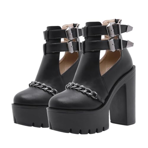 Bottines talons hauts épais pour affronter la pluie en ville avec style