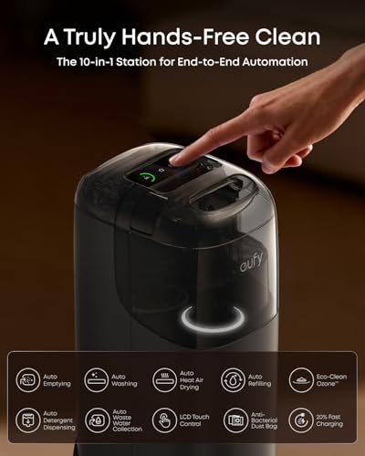 Image of eufy Robot Vacuum Omni S1 Pro, HydroJet System with Roller Mop, Robot Vacuum and Mop Combos, Eco-Clean Ozone, Incrediable Suction, Obstacle Avoidance, Auto Mop Washing & Drying, Self-Emptying