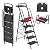 5 Step Foldable Step Ladder Stool with Roomy Tool Tray and Secure Handrail, Foldable Platform Ladder 5 Step Folding Stepstools with Wide Pedals and 800lbs Weight Capacity for Adults, Home, Kitchen