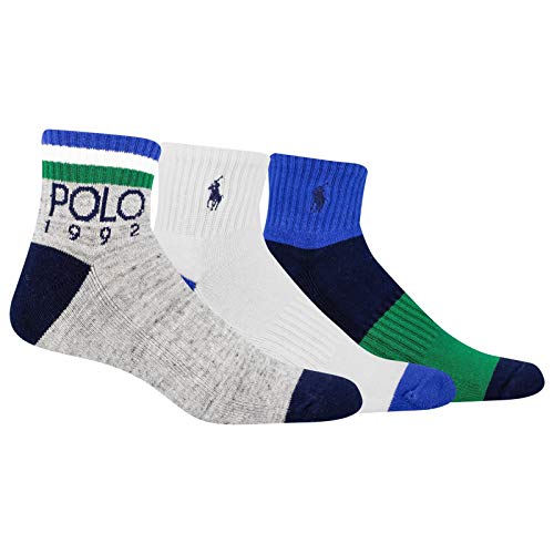 Polo Ralph Lauren Men's 3-Pack Athletic Ankle Quarter Sock