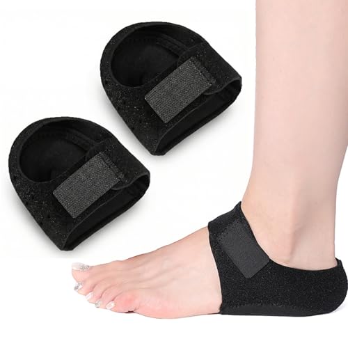 ARYIMYDP 1 par de almohadillas para talones Alivia el dolor de las grietas en los talones Unisex Con amortiguación y absorción de impactos Transpirables y duraderas (negras)
