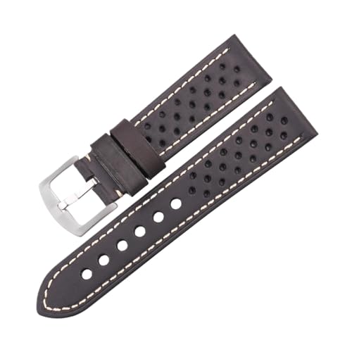 Bracelet montre cuir véritable HuanJ respirant pour éviter la transpiration