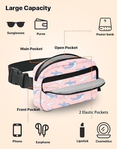 Image of Shark Fanny Pack for Women Belt Bag Fashion Everywhere Waist Pouch Lightweight Crossbody Bags with Adjustable Strap