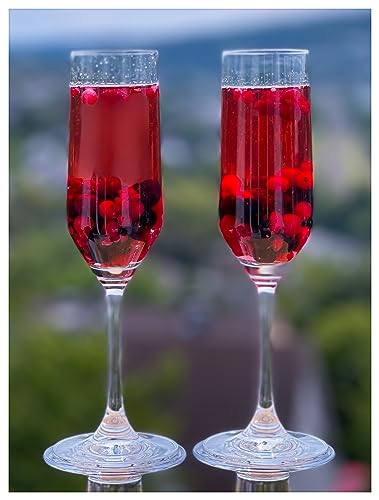 Topkapi Elite Lot de 6 verres à champagne Herzhausen - Verres à Prosecco - Verres à vin mousseux - Hauteur : 22 cm - Passe au lave-vaisselle - Verre cristal sans plomb