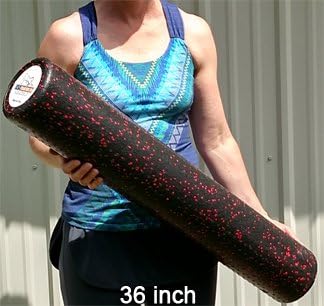 USA Foam Roller, Extra Firm High Density Foam Rollers for Exercise - 36 inch Black & Pink (2.8lbs/ft³ Density) with 3 Year Warranty