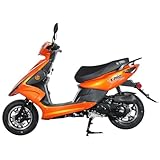 X-PRO 150 Moped Street Gas Moped 150 Adult Bike with 10' Aluminum Wheels! Electric Start, Large Headlights! (Orange)
