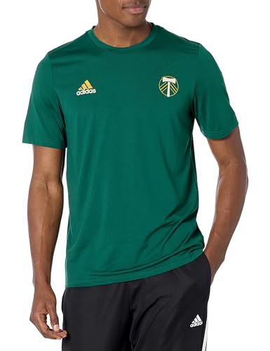 41K59QRHW8L._SL500_ adidas Men's Short Sleeve Pre-Game T-Shirt, Dark Green/Portland Timbers, X-Large