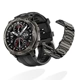 KOSPET Tank T4 Smartwatch Uomo, Acciaio Inox Completo con Un Cinturino In Acciaio